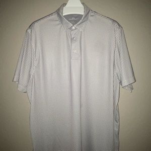 Vansport Golf polo, Lt grey/white, red logo